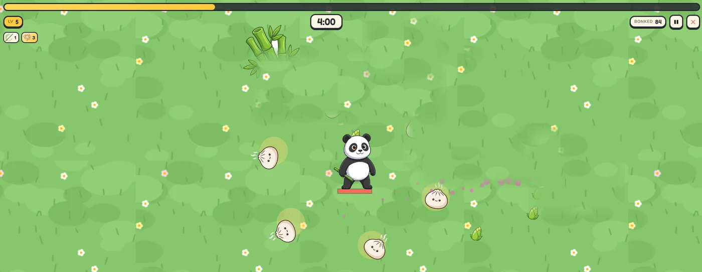 Bamboo Rush gameplay: Panda guards the bamboo grove