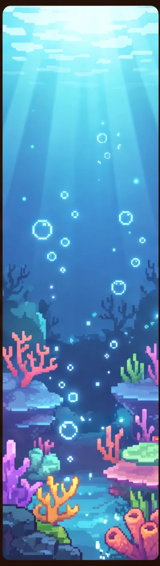 The Deep Dive: a glowing pixel-art ocean